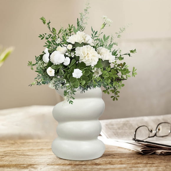 Modern Plastic Flower Vase for Home Decor | 5.9 Inch Tall Decorative Vase for Bouquets, Centerpieces, Weddings & Shelf Display | Clear Elegant Design
