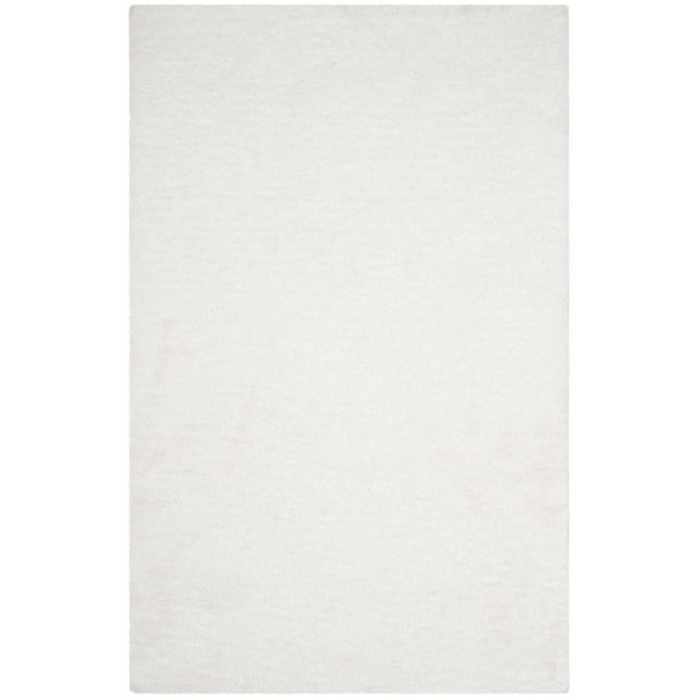 Safavieh Sheep Shag Sybella Tapis en Peluche Uni pour Aire avec une surface en Peluche Unie Blanc Cassé et un Poil Shag Bas de 1 Pouce, Tissé Mécaniquement de Façon Synthétique pour un Entretien Facile et une Durabilité, Idéal comme Tapis d'Accent pour Ajouter de la Chaleur à la Déco de la Maison.