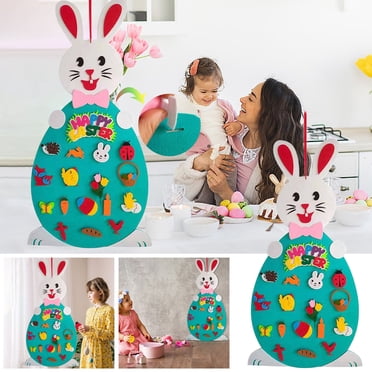 Vaidha Easter DIY Craft Kit for Kids | Reusable Fabric Rabbit Wall Hanging Decor with Ornaments | Creative Holiday Activity for Boys and Girls