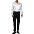 thumbnail image 2 of INSPIRE CHIC Men's Dress Satin V Neck Long Sleeves Button Down Party Shirts, 2 of 5