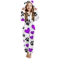 thumbnail image 1 of EGNMCR Combinaison Fille à Manches Longues Combinaison à Manches Longues à Capuche Pyjama Combinaison Décontractée d'Hiver Chaude Combinaison de Nuit Fille Combinaison en Polyester, 1 of 5