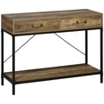 thumbnail image 1 of HOMCOM Table Console Vintage Table de Sofa avec Tiroirs Étagère de Rangement, 1 of 10