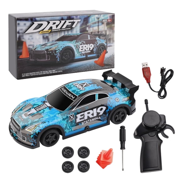 Bruce&Shark Voiture RC 1/22, Wltoys Voiture de Drift à Grande Vitesse 9,32 Mi/h à Grande Vitesse, Contrôle 2,4 GHz, Voiture de Course Sport RC Voiture Télécommandée pour Adultes et Garçons Cadeaux (RTR)