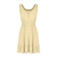 thumbnail image 5 of BEFOKA Robe pour Femme Grande Taille, Liquidation de Robes d'Été pour Femmes, Robe d'Été Unie Sans Manches à Col Rond Type Camisole Courte pour Femme, 5 of 5