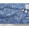 thumbnail image 2 of Soimoi Blue Moss Georgette Fabric Blocks Block Print Sewing Fabric Yard 44 Inch Wide, 2 of 2