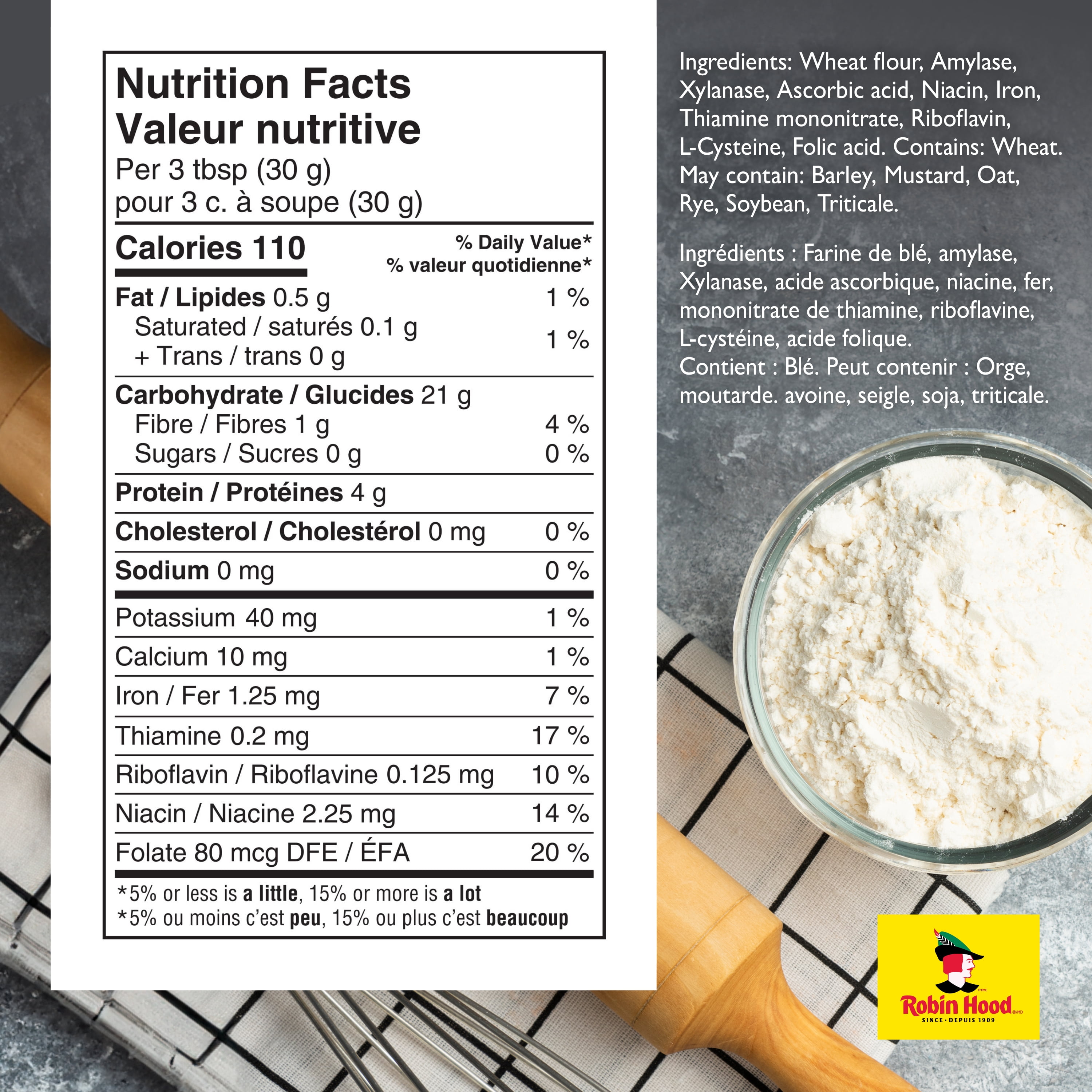 Robin Hood Best for Bread Whole Wheat Flour, Made with 100% Canadian Wheat, 5kg