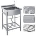 thumbnail image 5 of Eastvita 24-Inch Free Standing Sink Single Bowl Stainless Steel Utility Sink with Key Features (NSF), 5 of 5