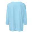 thumbnail image 5 of Jsaierl Hauts Graphiques Ruban Rose pour Femmes T-Shirts Cancer du Sein Manches 3/4 Col Rond Pull Lutte contre le Cancer Blouses d'Octobre, 5 of 5
