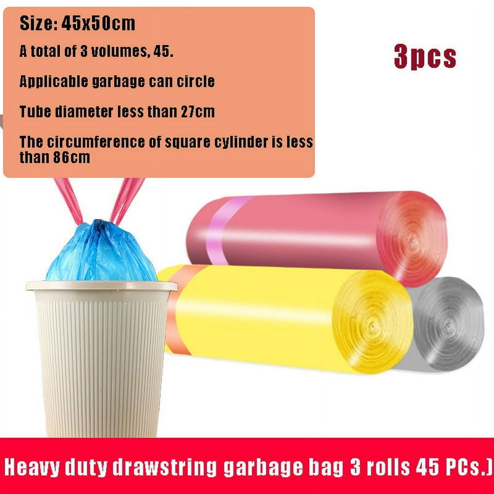 15 Counts/Roll Disposable Garbage Bag Trash Bags for Bathroom Trash Can Kitchen Bin Liners