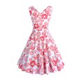thumbnail image 1 of EGNMCR Robes de Soirée pour Femmes, Robes Formelles pour Femmes, Robes de Cocktail pour Femmes Sans Manches à Col en V Mi-Mollet Robe Confortable d'Été pour Femmes Sans Manches à Col en V Vintage Régulière à Imprimé Robe de Fête Robe pour Femme, 1 of 6