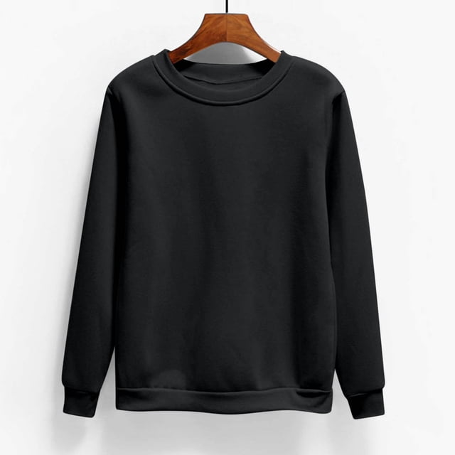 Meichang Chandail pour Femmes à Col Rond, Coupe Ample, Manches Longues, Chandail Décontracté Uni de Printemps, Doux et Confortable, Grande Taille