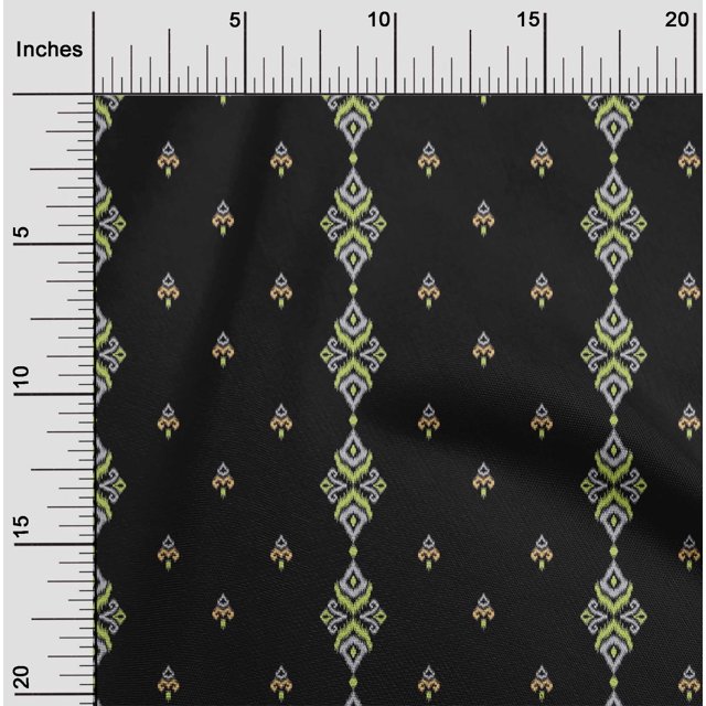 oneOone Polyester Lycra Fabric Stripe & Swirl Ikat Fabric Prints By Yard 56 Inch Wide