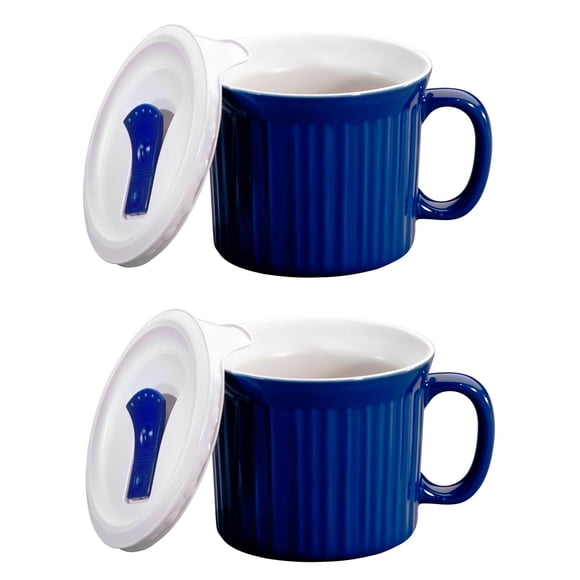 CorningWare Colours Pop-Ins 20-oz Mug w/Vented Lid - 2 Pack (Blueberry)