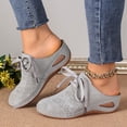 thumbnail image 3 of Sabots à Talon Compensé pour Femmes, Mules à Enfiler, Chaussures Confortables à Lacets, Bout Fermé, Sandales d'Été Sans Talon, 3 of 7