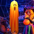thumbnail image 2 of Large Orange Led Ghost Lantern String Light Handheld Pumpkin Lamp Battery Powered Halloween Party Decoration For Indoor Outdoor Use Polyester Fiber B, 2 of 9