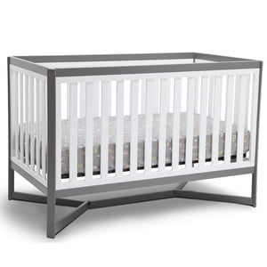 Delta Children Tribeca 4-in-1 Lit bébé convertible, blanc/gris