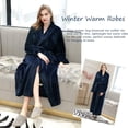 thumbnail image 3 of Womens Long Robe Soft Fleece Fluffy Plush Bathrobe Ladies Winter Warm Housecoat, 3 of 6