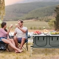 thumbnail image 3 of Gymax Table de Camping Pliant en Aluminium à Hauteur Réglable avec Organisateur de Rangement Gris, 3 of 10
