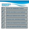thumbnail image 4 of HQRP English Keyboard Stickers White Lettering on Black Background compatible with All PC / Laptops / Desktops, 4 of 5