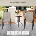 thumbnail image 4 of Outsunny Outdoor Bistro Set Small Patio Set w/ Stackable Chairs, Light Grey, 4 of 10