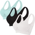 thumbnail image 1 of DecSea 3PC Women's Comfort Workout Sports Bra Low-Impact Activity Sleep Bras, 1 of 5