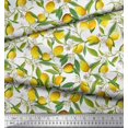 thumbnail image 2 of Soimoi Polyester Crepe Fabric Leaves,Floral & Lemon Vegetable Printed Craft Fabric by The Yard 42 Inch Wide, 2 of 3