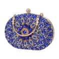 thumbnail image 2 of Sac Pochette de Soirée pour Femme avec Strass et Perles, Pochette, Sac à Main de Mariage Bleu, 2 of 8