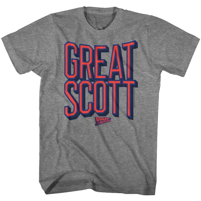 Back To The Future Great Scott Graphite Adult T-Shirt