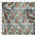 thumbnail image 4 of Soimoi Green polyester Crepe Fabric Leaves & Grandiflora Roses Floral Decor Fabric Printed Yard 52 Inch Wide, 4 of 5