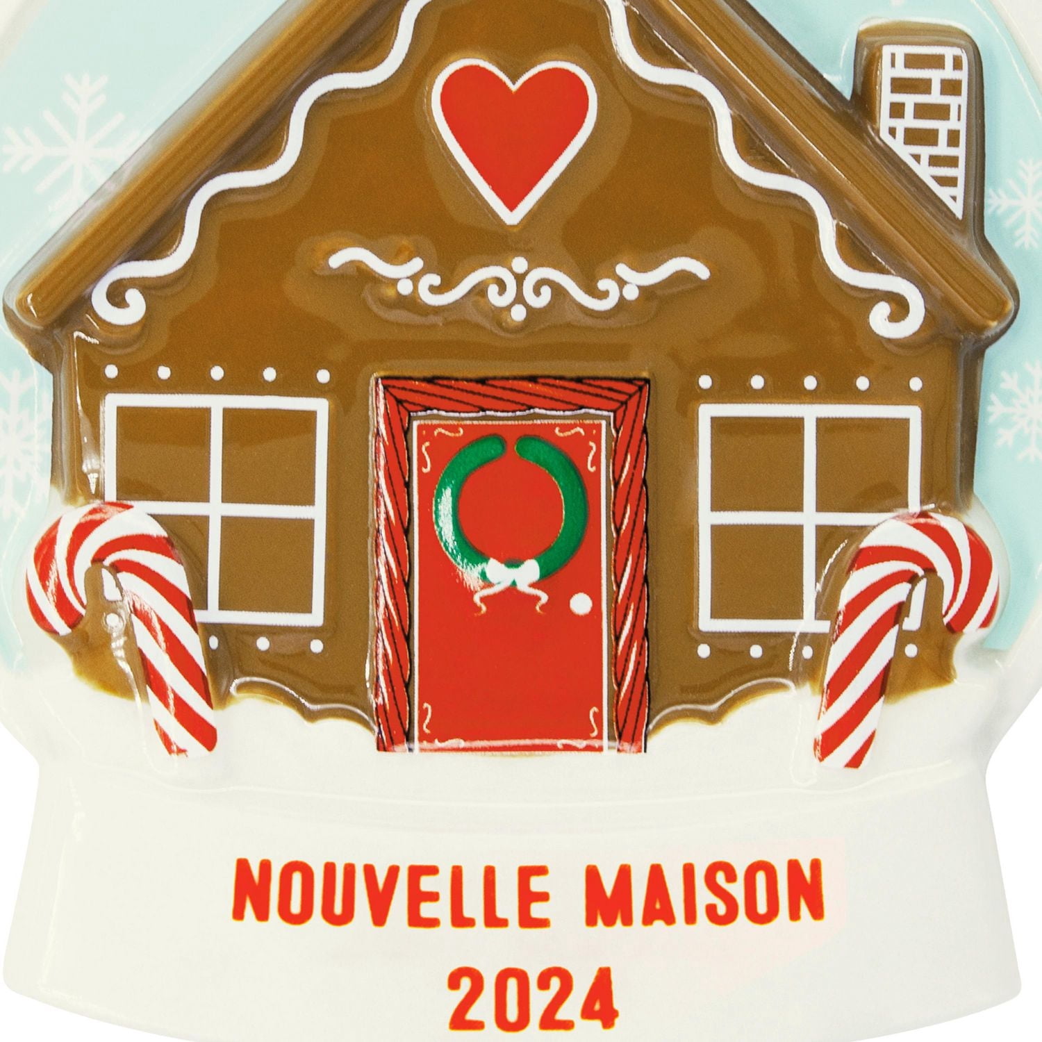 Décoration Hallmark de Noël (Boule à neige, maison de pain d'épices, 2024, décoration en céramique)