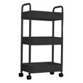 thumbnail image 1 of 3 Tier Mobile Utility Cart Organizer Holder Free Standing Storage Shelves Corner Black, 1 of 8