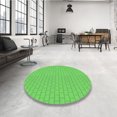 thumbnail image 4 of Ahgly Tapis d'Intérieur Lavable en Machine Carré Transitionnel Vert Néon, 8 Pieds Carré, 4 of 7