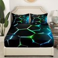 thumbnail image 3 of Erosebridal Modern Abstract Bed Sheets Set Full Size, Striped Geometric Bed Sheets Full, Minimalst Decor, 4pcs, 3 of 7