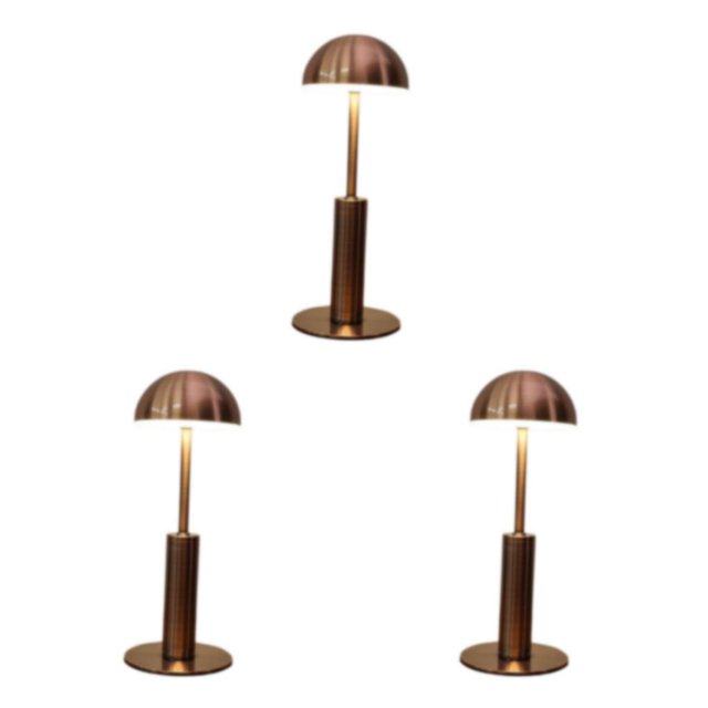 Baohd Dimmable Bedside Table Lamp Elegant Bar Decor Battery Powered Mushroom Bronze 3Set