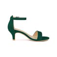thumbnail image 3 of BLISSFUL STEP Sandales à Petits Talons pour Femmes à Brides, Bout Ouvert, Cheville, Vert 9, 3 of 7