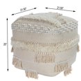thumbnail image 2 of Butler Specialty Sherpa Square Pouffe in Beige, 2 of 6