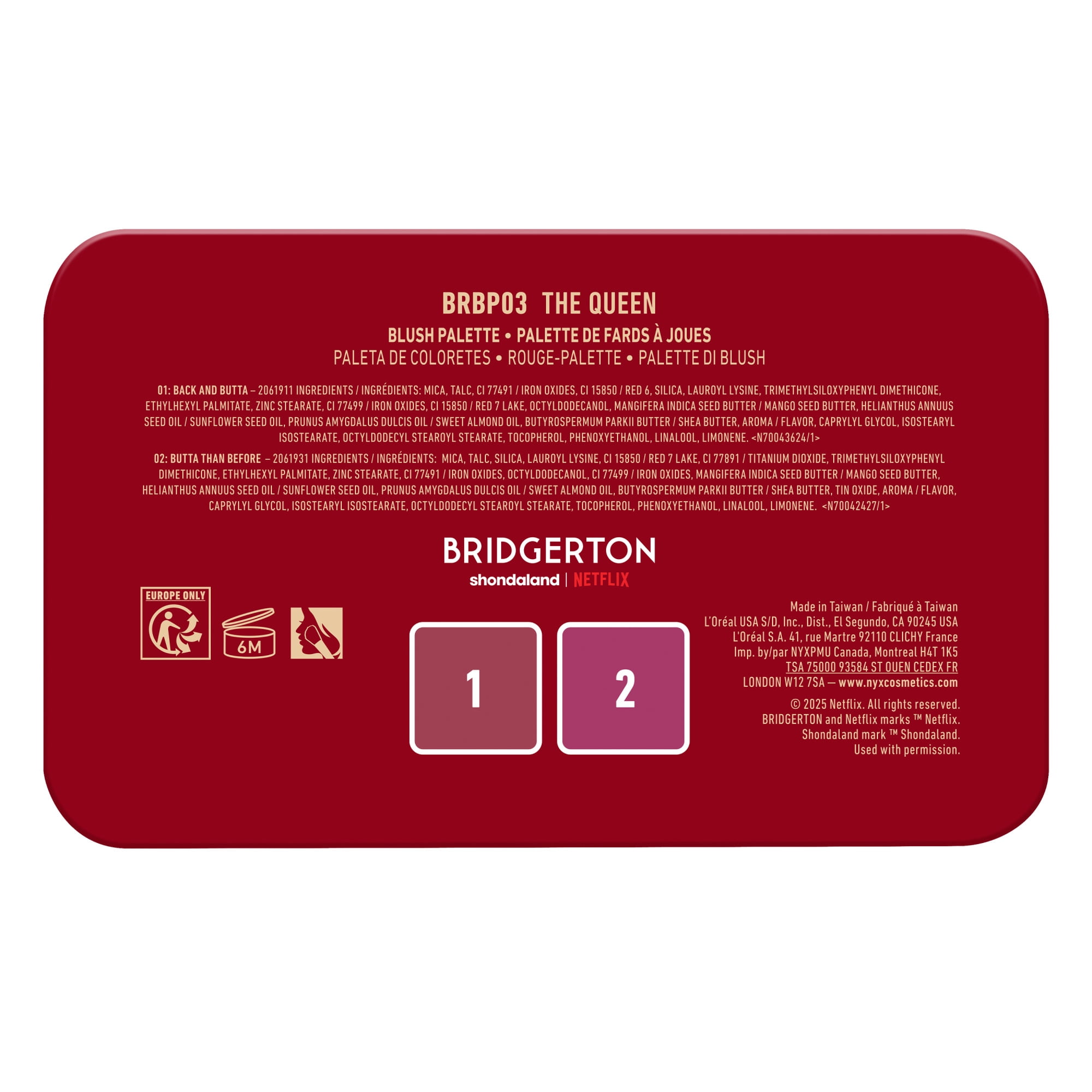 NYX Professional Makeup Bridgerton Royal Blush Palette