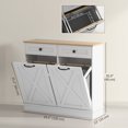 thumbnail image 3 of HOMCOM Tilt Out Laundry Hamper Cabinet with 2 Baskets and 2 Drawers, Black, 3 of 10