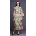thumbnail image 3 of Bimba Light Pink Salmon Floral Flamingo,Leaves & Water Lily Womens Robe Dressing Gown Long Bride Getting Ready Shirt Printed Bath Robe Girls S, 3 of 5