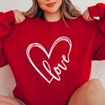 thumbnail image 4 of Fall TIMIFIS Chandails de la Saint-Valentin pour Femmes Cœur Chandail Chemises Mode Manches Longues Col Rond chandail Hauts - Printemps/été, 4 of 4