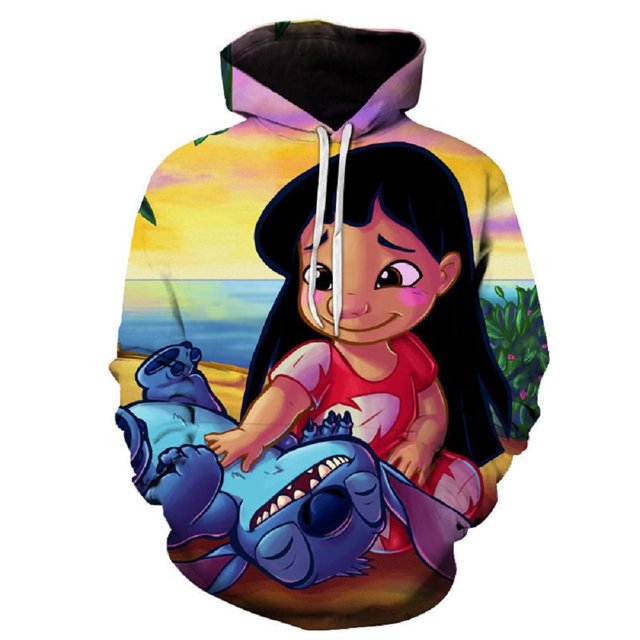 Vestes à Capuche Stich Imprimées 3D Anime Chandail à Capuche Chandail en Molleton