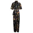 thumbnail image 5 of Robe Maxi Grande Taille Femme Décontractée à Manches Mi-Longues Robe Col Rond à Imprimé Floral Robe Chemise Longueur Cheville Robe à Manches Courtes en Liquidation, 5 of 5