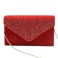 thumbnail image 1 of Xingzhi Women Envelope Bag Portable Hasp Rhinestone Replacement Stylish Solid Color Party Banquet Bridal Handbag Pouch Red, 1 of 6