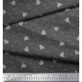 thumbnail image 3 of Soimoi Gray Cotton Poplin Fabric Heart & Love Text Fabric Prints By Yard 56 Inch Wide, 3 of 5