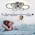 thumbnail image 3 of Ceiling Fan Light, Unique Easy To Install Modern Flush Mount Ceiling Fan Light  for Bedroom Black, 3 of 7