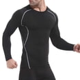 thumbnail image 1 of asjyhkr Mens Compression Shirts Long Sleeve Workout Athletic Running T Shirts Summer Quick Drying Performance Tops for Sports, 1 of 4