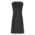 thumbnail image 4 of Penkiiy Robes d'Été pour Femmes 2024 Décontractées Imprimées Amples Couleur Unie Col Rond Tempérament Élégantes Robes Dos Nu L Noir, 4 of 5