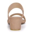 thumbnail image 2 of BLISSFUL STEP Women's Shoes Dual Straps Mid Block Heel Slide Sandals Nude 9, 2 of 7