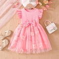 thumbnail image 2 of Robes pour Petites Filles Enfants Tout-Petits Robe d'Été Légère Sans Manches en Coton et Maille Robe de Jeu avec Volants Robe Fille Rose 4 Ans-5 Ans, 2 of 7