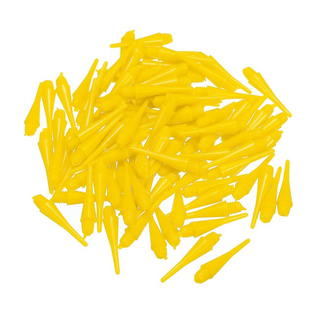 Uxcell Plastic Dart Tips 100 Pack 2BA Thread Soft Dart Tips Yellow